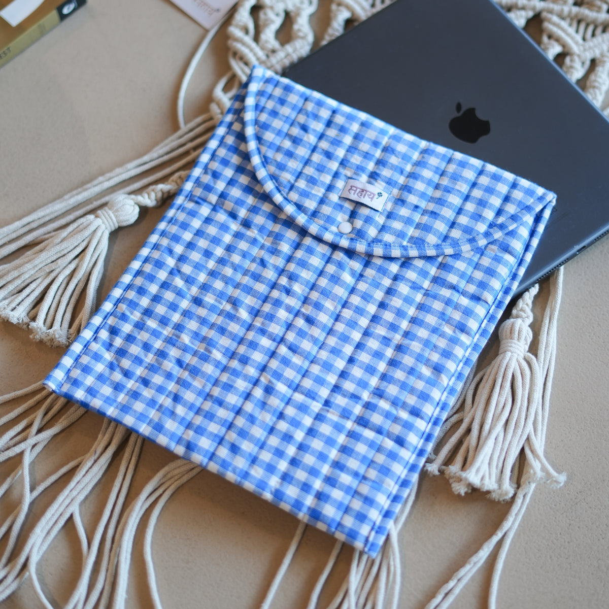 Blue Gingham Ipad Cover