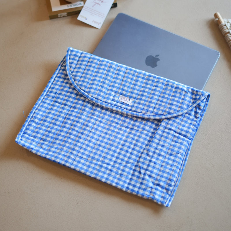 Blue Check Pattern Laptop Sleeve
