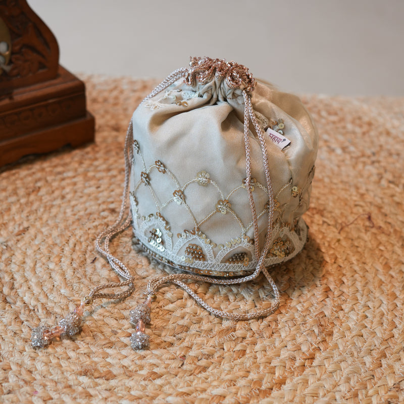 Gold Embroidered Potli Bag