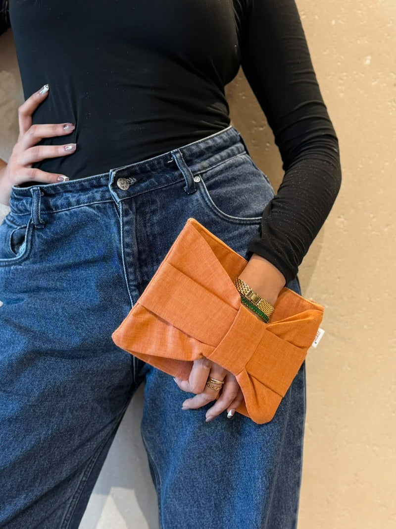 Orange Bow Knot Pouch