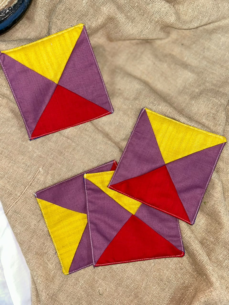 Vibrant Geometric Tea Coasters (set of 4)
